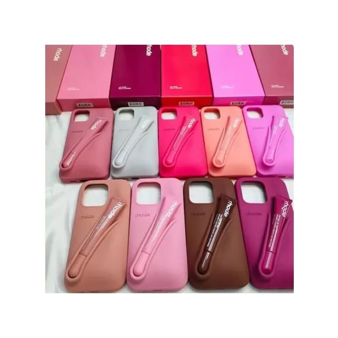 Étui de téléphone en silicone teinté pour lèvres teinté et gloss pour iPhone