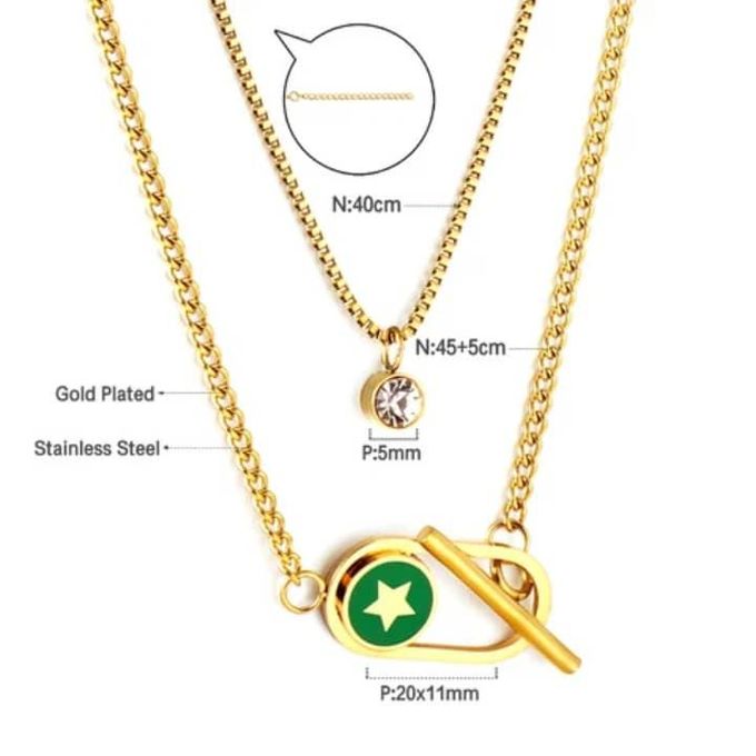 Collier plaqué Or 18k en acier inoxydable