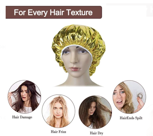 Bonnet autochauffant pour soins capillaires