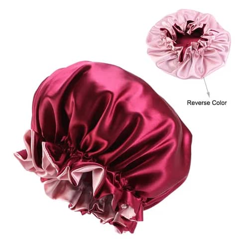 Bonnet en satin réversible