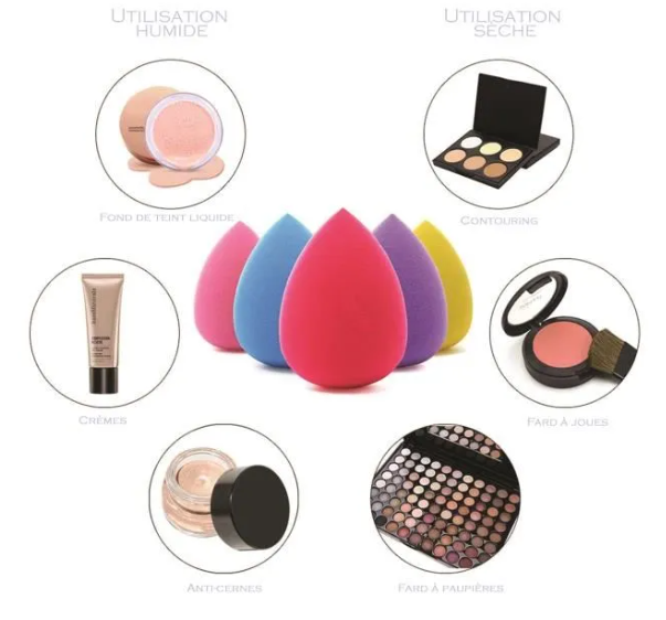 Lot de 24 éponges de maquillage pour fond de teint