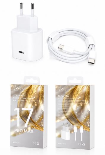 Chargeur USB-C + Câble USB-C pour iPhone 17 Pro Max