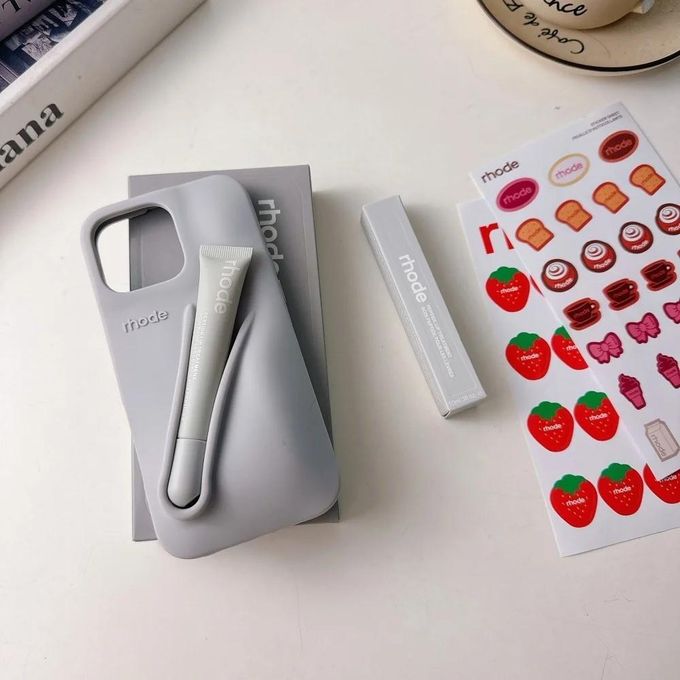 Étui de téléphone en silicone teinté pour lèvres teinté et gloss pour iPhone