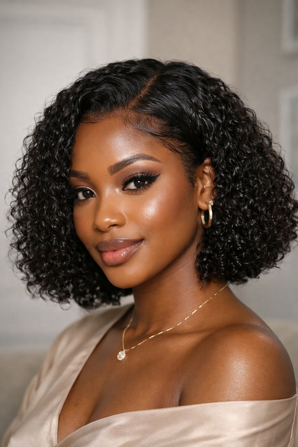 Perruque Alma frisée avec lace frontal 10 pouces