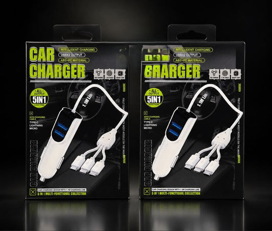 Adaptateur Allume-Cigare Charge Rapide avec Câble de Charge Intégré