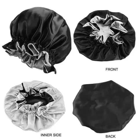 Bonnet en satin réversible