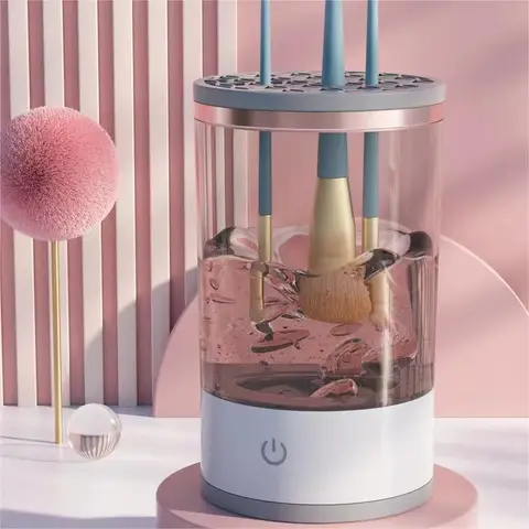 Nettoyeur de pinceaux de maquillage électrique automatique avec USB