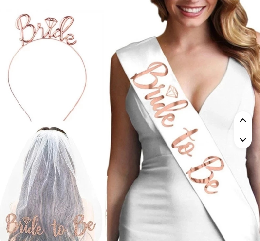 Écharpe « Bride to Be » pour enterrement de vie de jeune fille, diadème, tatouage d'enterrement de vie de jeune fille, voile